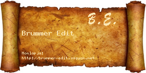 Brummer Edit névjegykártya
